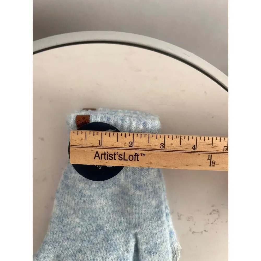 Britt's Knits Ultra-Soft Stretch Knit Women's Warm Winter Gloves.  Blue